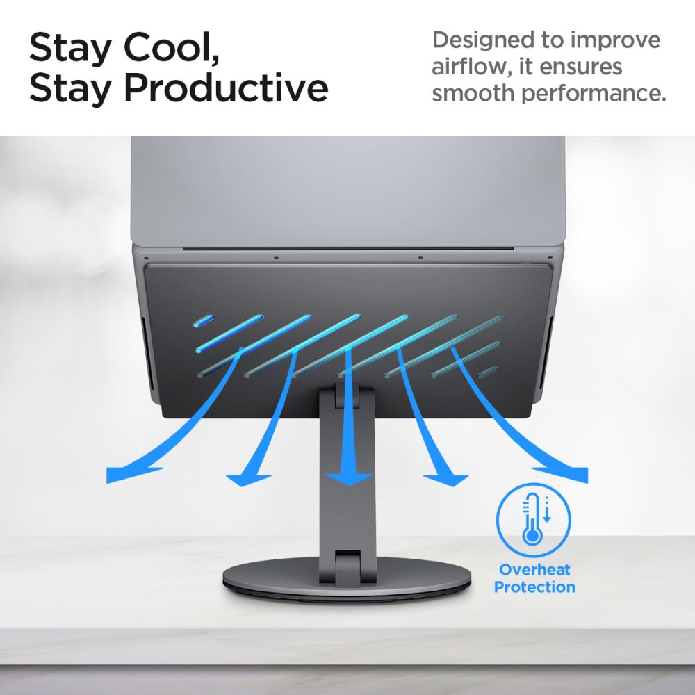 Spigen LD204H stalak za laptop, Srebrni