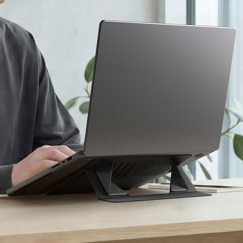 Spigen Slim Fold LD201-S6 stalak za laptop max. 14 inča, Crni AMP11115