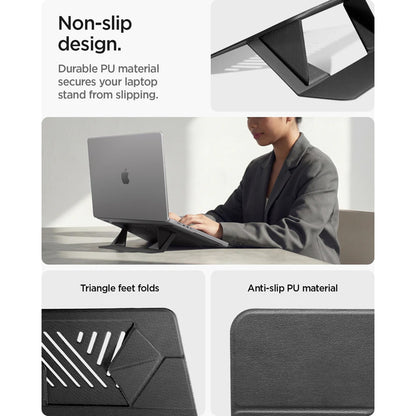 Spigen Slim Fold LD201-S6 stalak za laptop max. 14 inča, Crni AMP11115