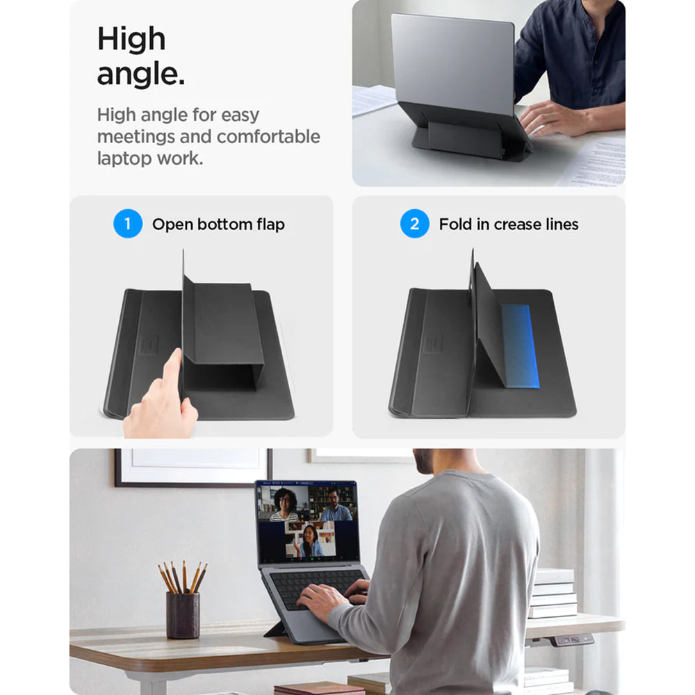 Spigen Slim Fold LD201-S7 stalak za laptop max. 14 inča, Crni AMP11116