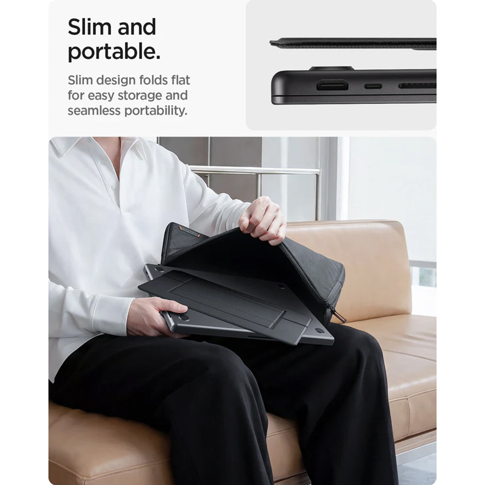 Spigen Slim Fold LD201-S7 stalak za laptop max. 14 inča, Crni AMP11116