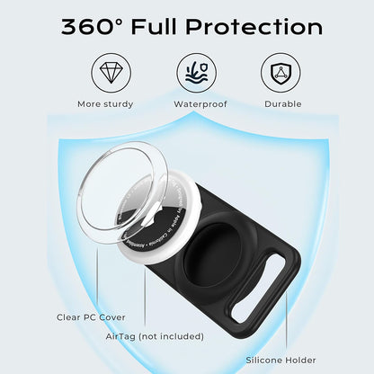 Nosiljka Techsuit BuddyGuard DG1 za Apple AirTag na ogrlici kućnog ljubimca, Crna