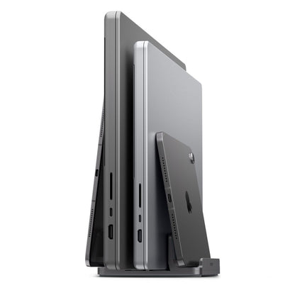 Vertikalni stalak Spigen LD208S4 Two za laptop debljine 14mm - 27mm, Sivi AMP10640