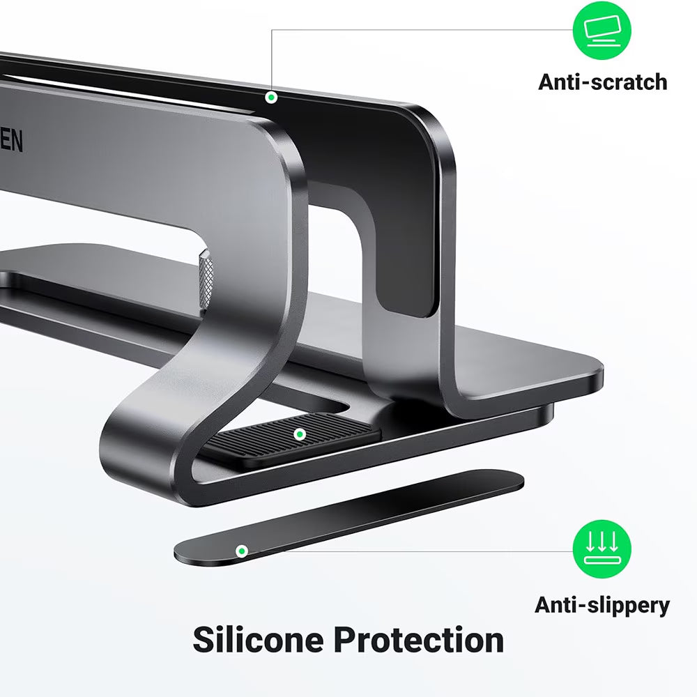 Vertikalni stalak UGREEN LP258 (29277) za prijenosno računalo debljine 12mm - 26mm, Srebrni