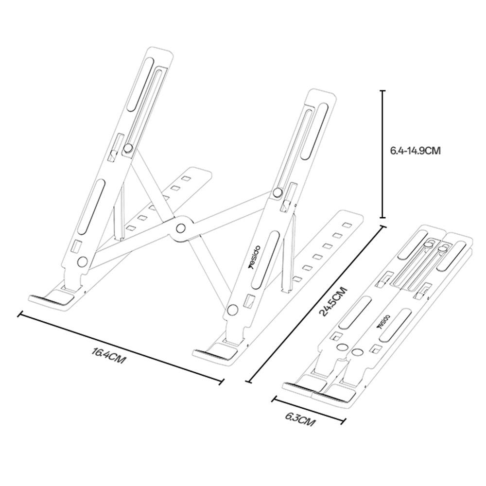 Stalak Yesido LP07 za laptop 13 inča - 20 inča, Srebrni