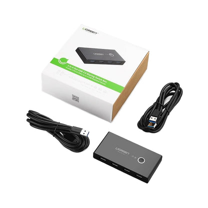 Switch USB UGREEN US216 (30768) Two Sharing Box New Version, 4 x USB-A 3.0, Crna