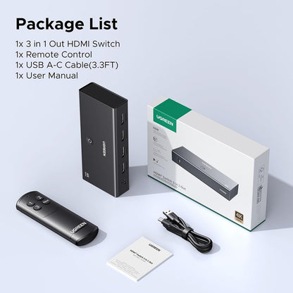 Switch Video HDMI UGREEN AW504 (55857), Crni