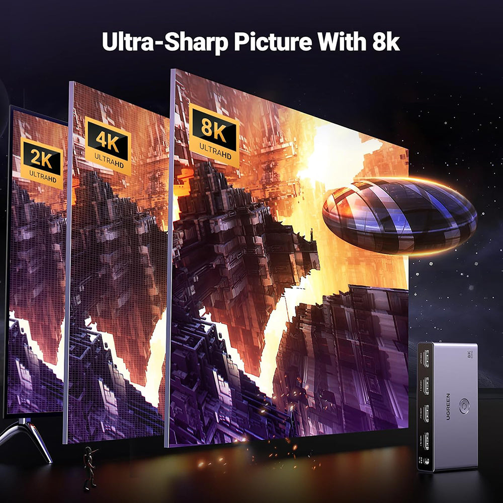 Switch Video HDMI UGREEN CM624 (15604), Sivi