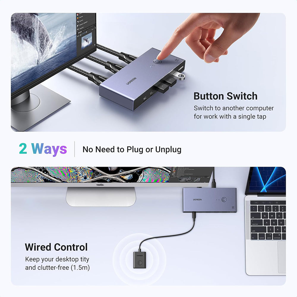 Switch Video UGREEN CM692, Sivi