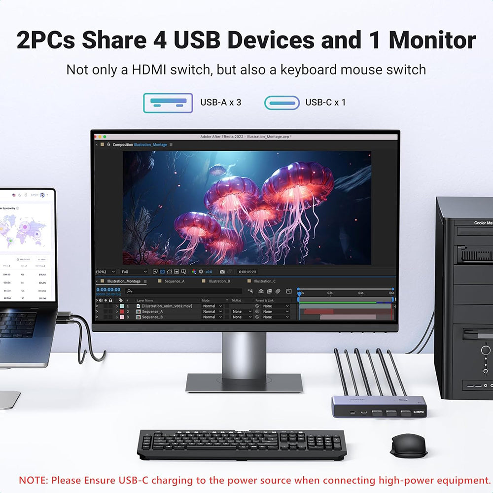 Switch Video UGREEN CM692, Sivi