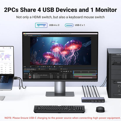 Switch Video UGREEN CM692, Sivi