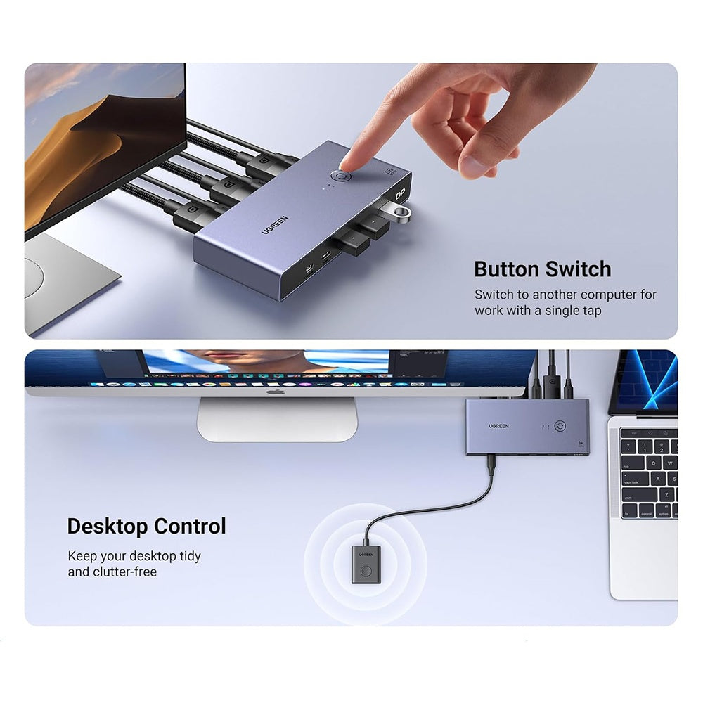 Switch Video DisplayPort UGREEN CM695 (25962), Crni