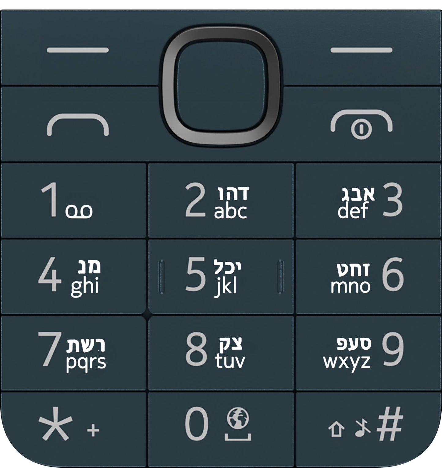 Hebrejska tipkovnica za Nokia 225 4G (2024), plava