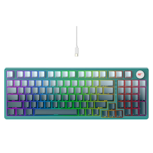 Gaming tipkovnica HAVIT KB899L, RGB, 1.8m, Bijelo Zelena