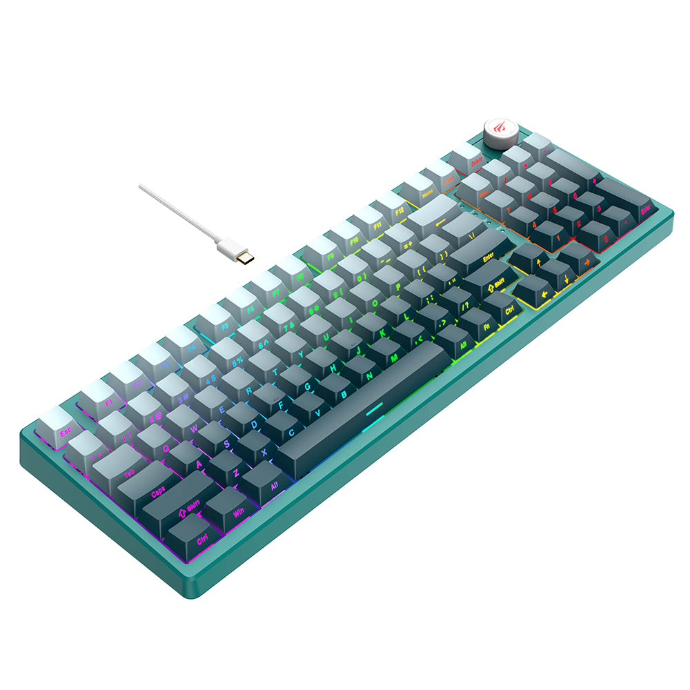 Gaming tipkovnica HAVIT KB899L, RGB, 1.8m, Bijelo Zelena