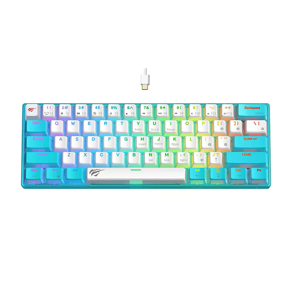 Gaming tipkovnica HAVIT KB903L, RGB, 1.8m, Bijelo Plava