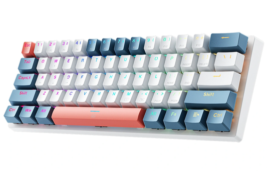 Gaming tipkovnica Wired USB Machenike K500-B61 Mechanical, RGB, Crveno pozadinsko osvjetljenje, Bijelo plava