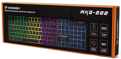 Gaming tipkovnica s USB žičanom vezom WZK WKG-200, RGB, 1.5m, Crna