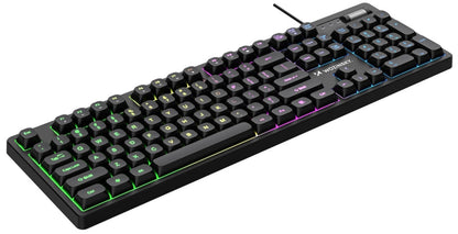 Gaming tipkovnica s USB žičanom vezom WZK WKG-200, RGB, 1.5m, Crna