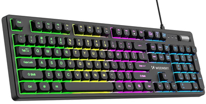 Gaming tipkovnica s USB žičanom vezom WZK WKG-200, RGB, 1.5m, Crna