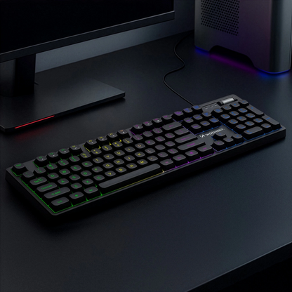 Gaming tipkovnica s USB žičanom vezom WZK WKG-200, RGB, 1.5m, Crna