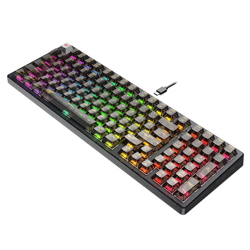 Gaming tipkovnica s USB kabelom HAVIT KB875L, RGB, 1.8m, Crna prozirna