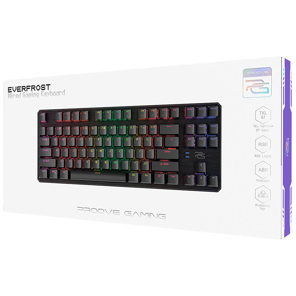 Gaming tipkovnica Wired USB Proove Everfrost, RGB, 1.8m, Crna CKEVEN00000401