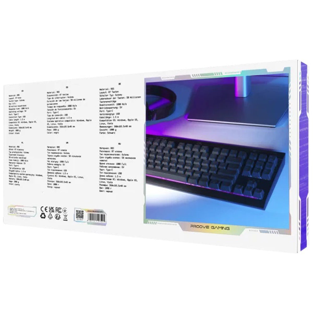 Gaming tipkovnica Wired USB Proove Sideswap, RGB, 1.5m, Crna CKSIEN00022401