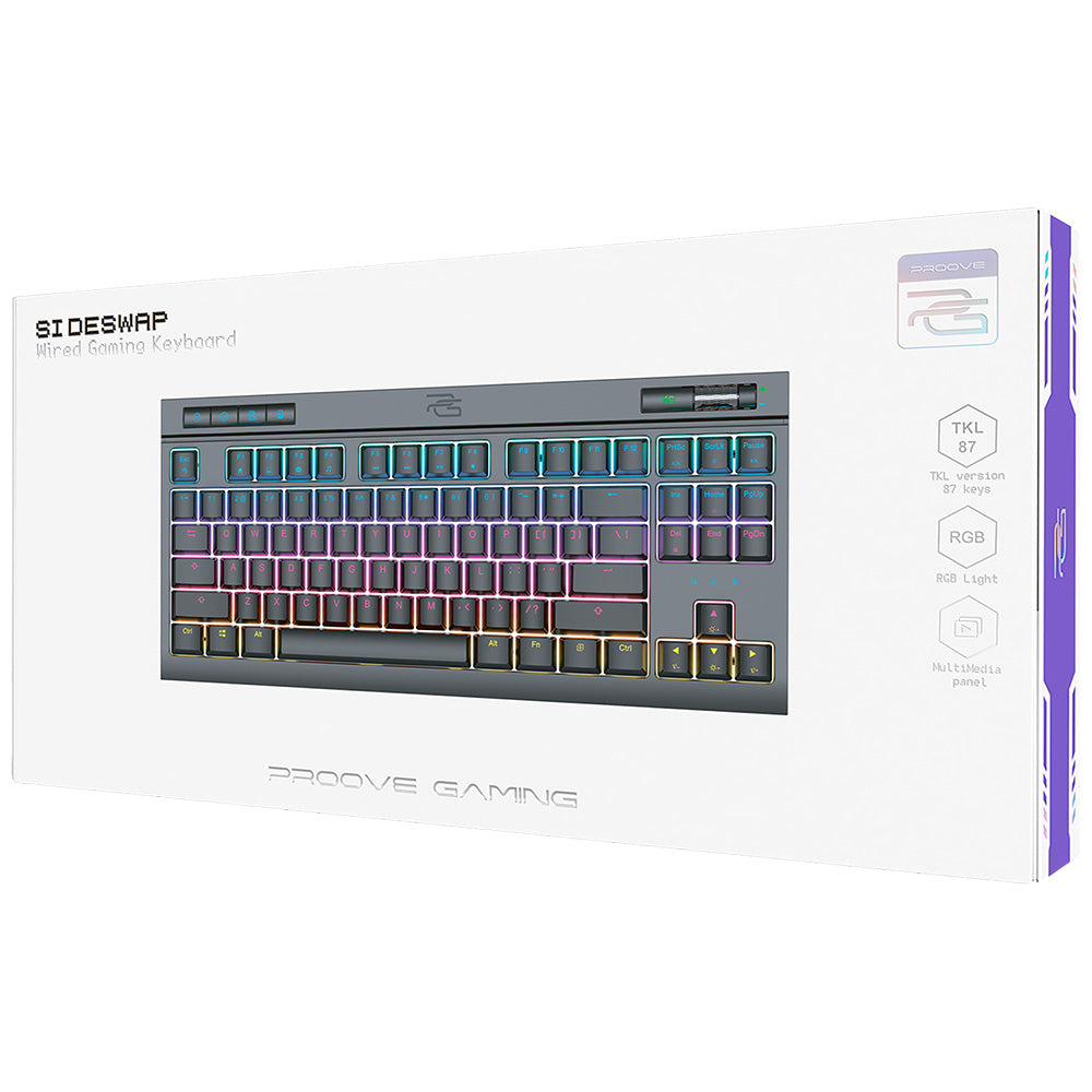 Gaming tipkovnica Wired USB Proove Sideswap, RGB, 1.5m, Crna CKSIEN00022401
