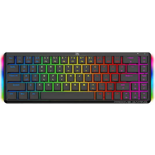 Bežična gaming tipkovnica Proove AFK, RGB, BT / Wi-Fi / Žičana, 1.5m, Crna WKAFKEN22001