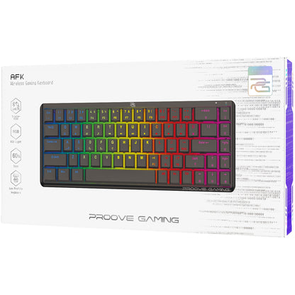 Bežična gaming tipkovnica Proove AFK, RGB, BT / Wi-Fi / Žičana, 1.5m, Crna WKAFKEN22001