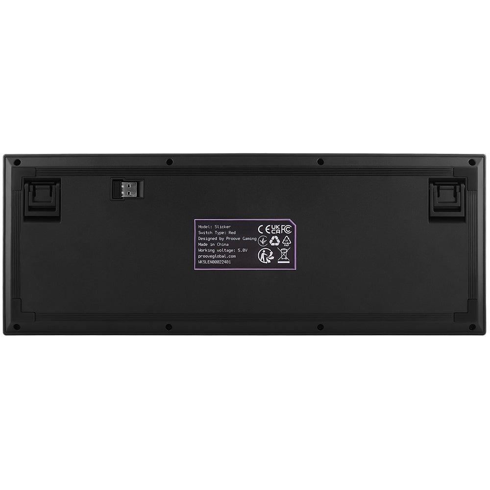 Bežična gaming tipkovnica Proove Slicker, RGB, BT / Wi-Fi / Žičana, 1.8m, Crna WKSLEN00022401