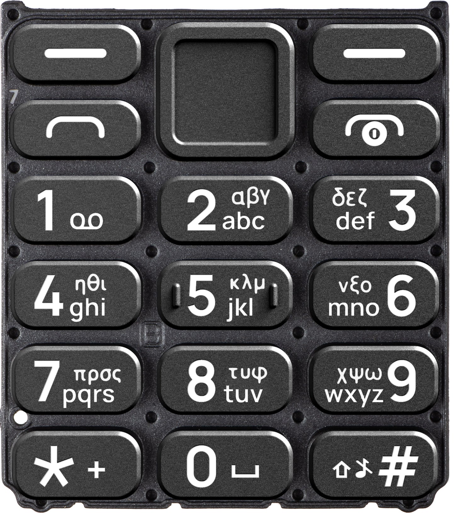 Grčka tipkovnica za HMD 110 / Nokia 110 (2024), crna