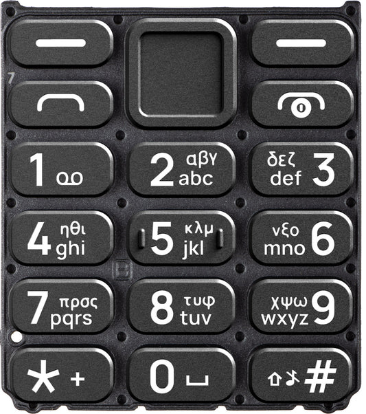 Grčka tipkovnica za HMD 110 / Nokia 110 (2024), crna