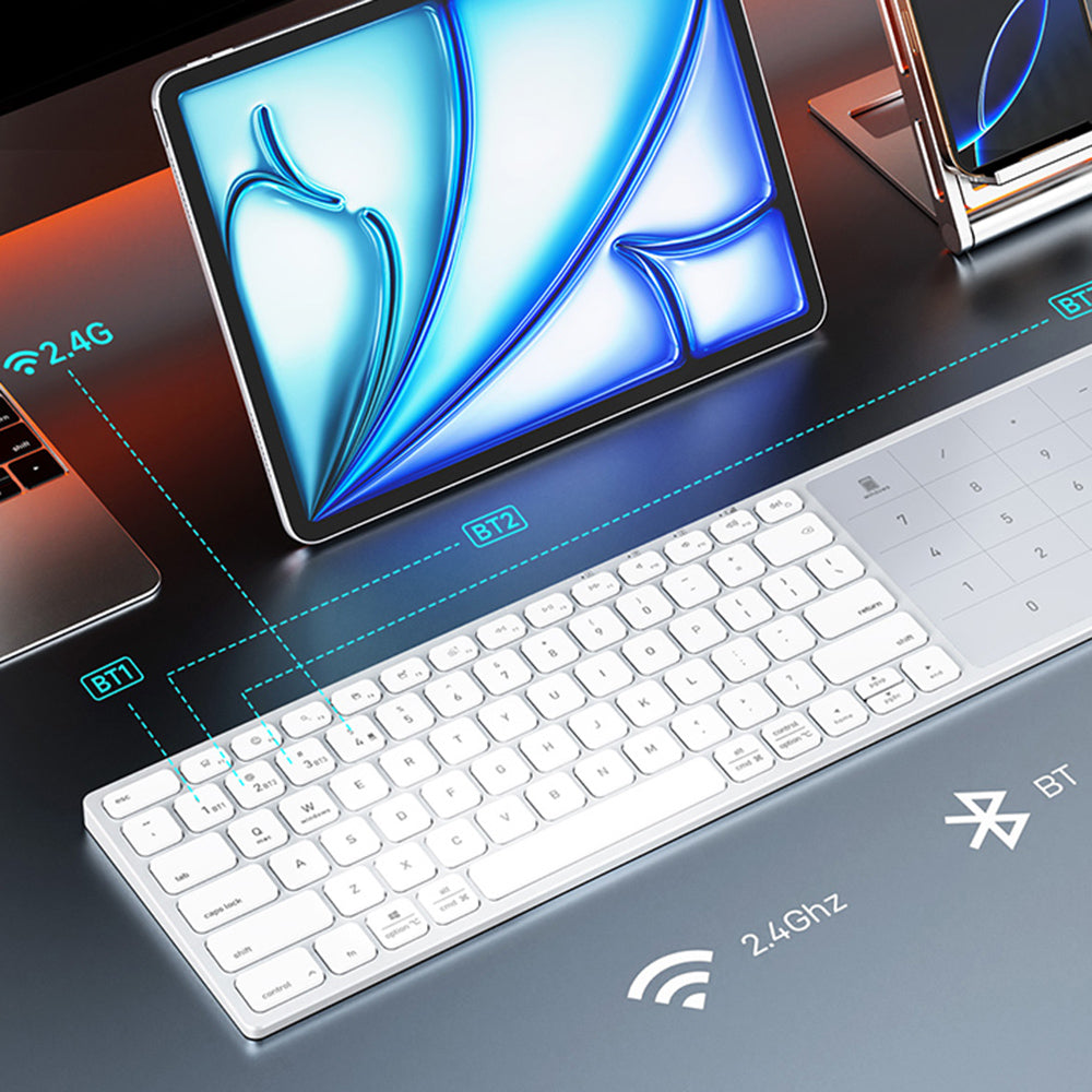 Bežična tipkovnica DUX DUCIS LK, BT / Wi-Fi, Bijela