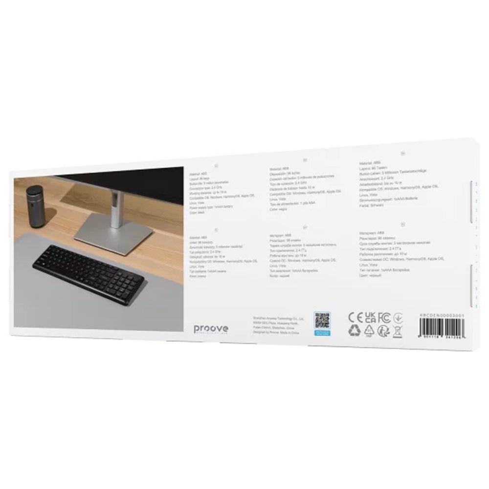 Bežična tipkovnica Proove Classic Code, Crna KBCDEN00003001
