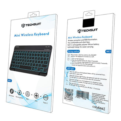 Bežična tipkovnica Techsuit WK1, RGB, Crna
