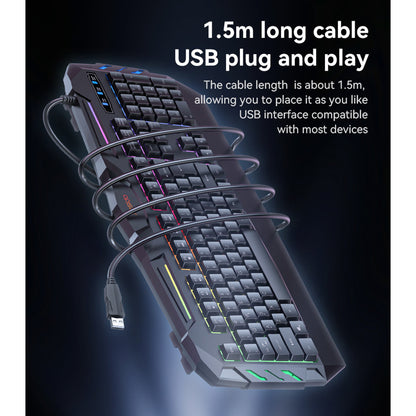 Bežična tipkovnica Yesido KB21, RGB, 1.5m, Crna