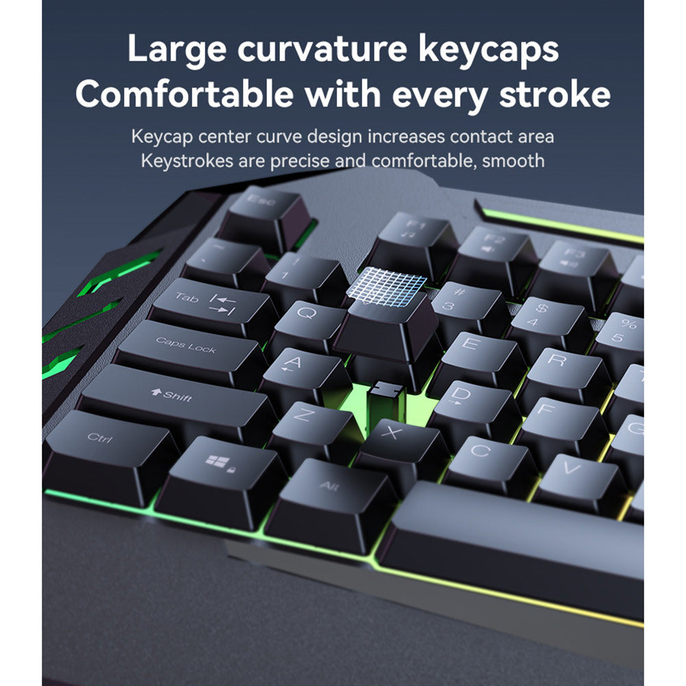 Bežična tipkovnica Yesido KB21, RGB, 1.5m, Crna