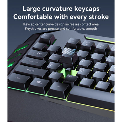 Bežična tipkovnica Yesido KB21, RGB, 1.5m, Crna