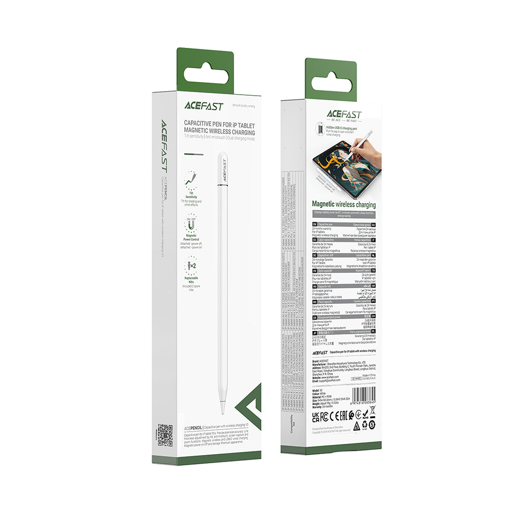 Touch Pen Acefast V3 za iPad, Aktivna Verzija, Bijela
