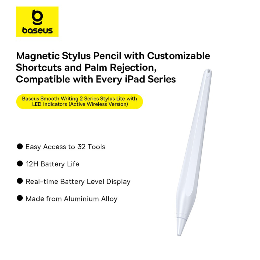 Touch Pen Baseus Smooth Writing 2 Series za Apple iPad, Bežična Aktivna Verzija, Bijela P80015802213-03