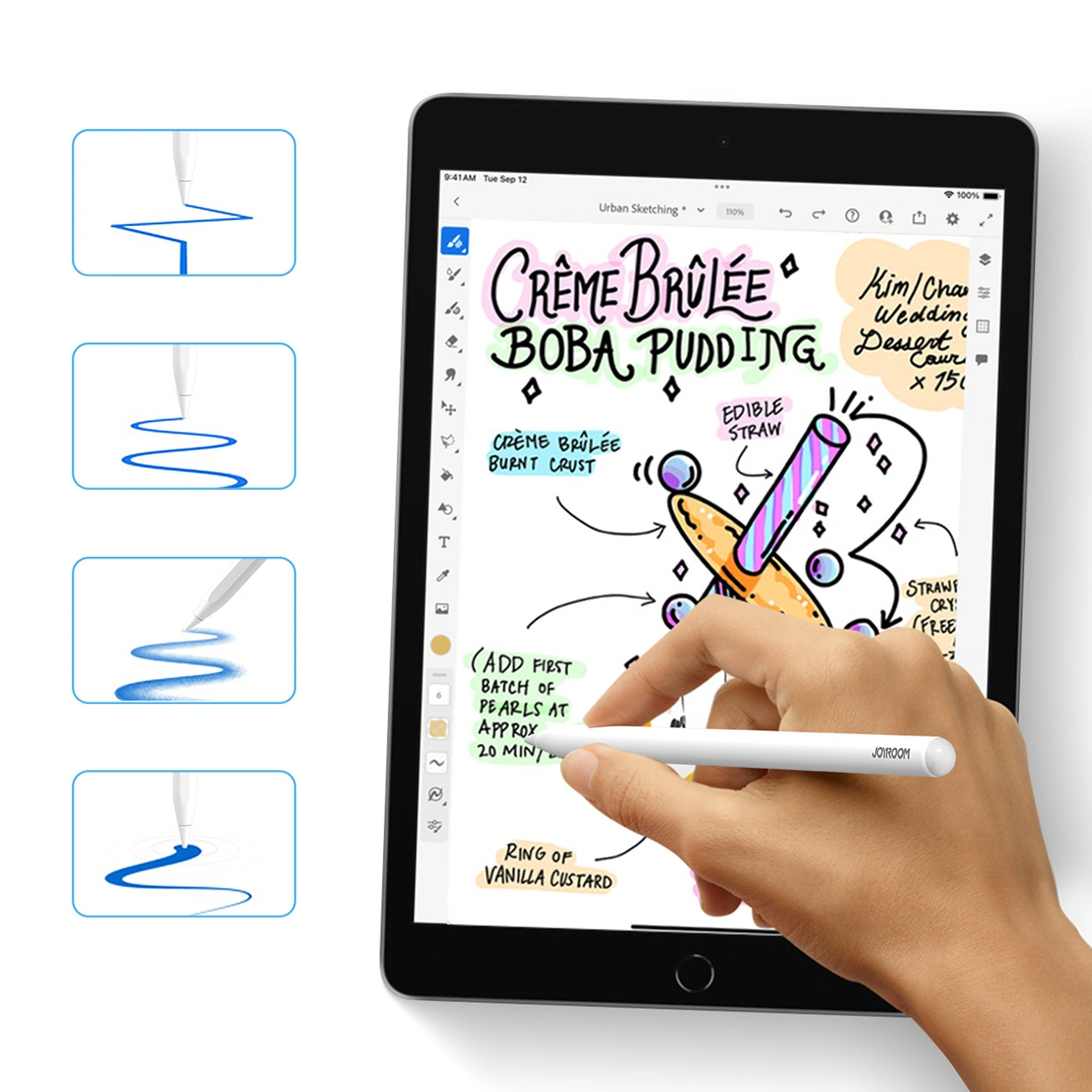 Touch Pen Joyroom JR-X9S Pro za Apple iPad, Aktivna verzija, Bijela