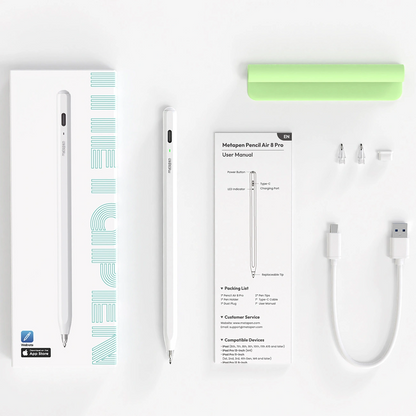 Touch Pen Metapen Air8 Pro za Apple iPad, Aktivna Verzija, Bijela ME-APP172