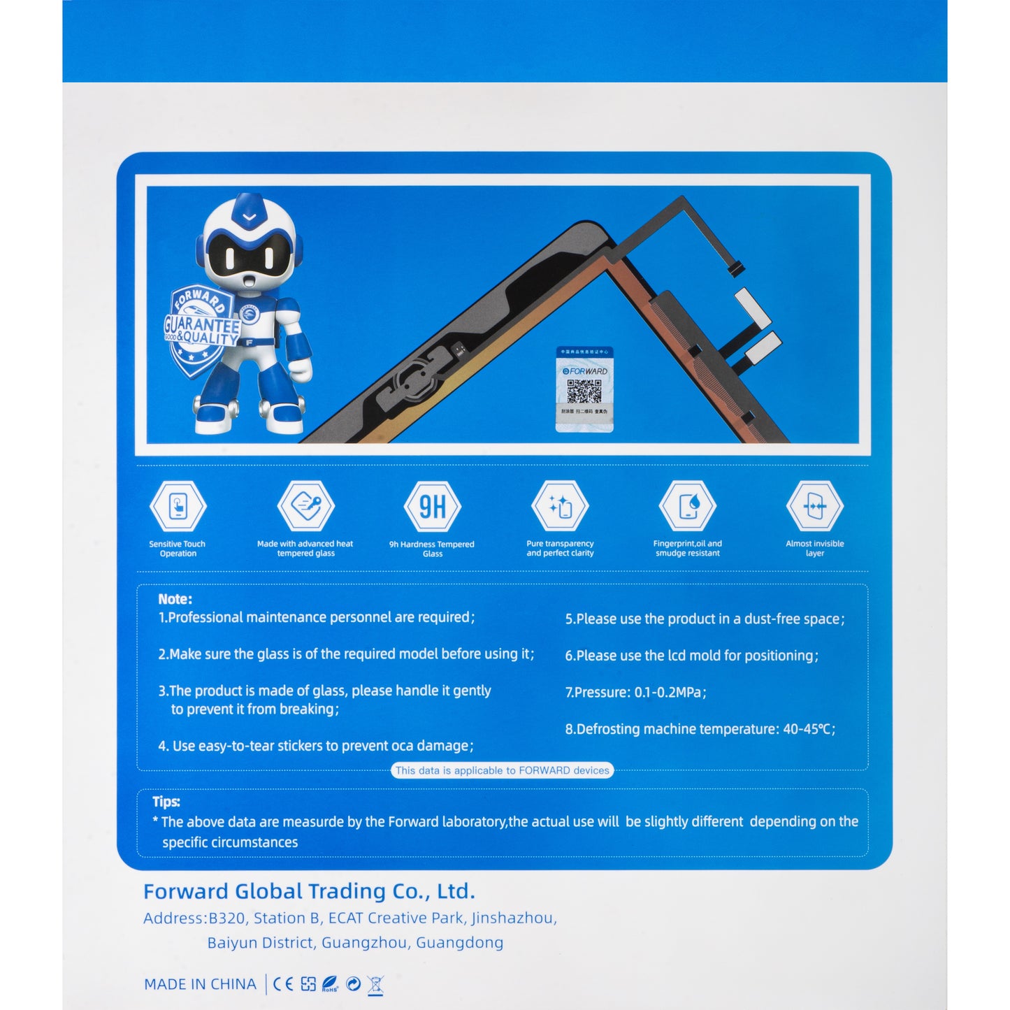 Touchscreen Forward Guard OCA za Apple iPad Pro 12.9 (2021), Crna