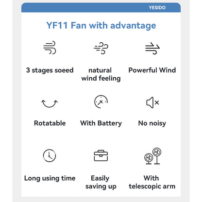 Podni ventilator Yesido YF11, Bijeli