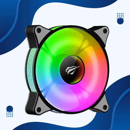 Ventilator HAVIT F2095, RGB, 600RPM - 1800RPM, 38dB, 1.44W, Crni