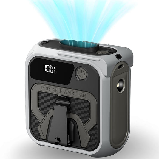 Prijenosni ventilator Techsuit Z13 s vanjskom baterijom 10000mAh, Sivi