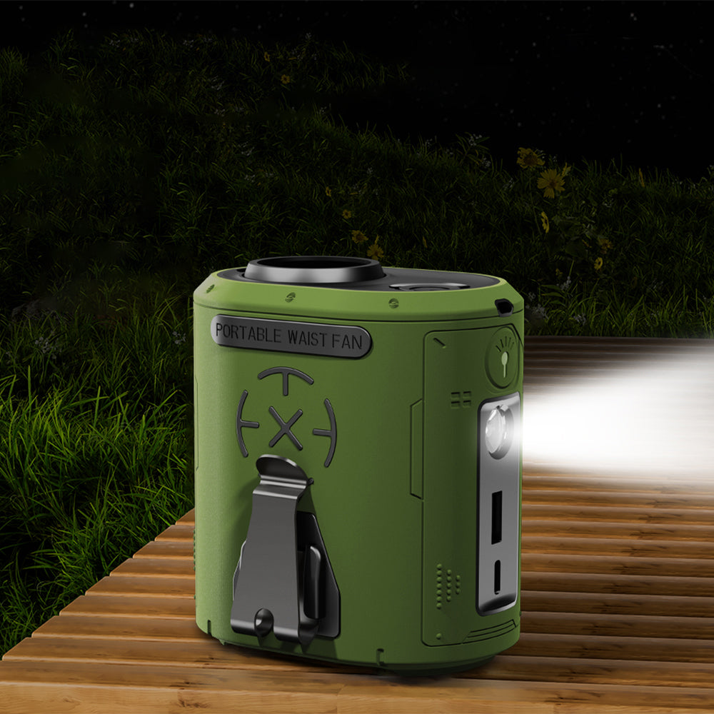 Prijenosni ventilator Techsuit Z14 s vanjskom baterijom 5000mAh, Zelen