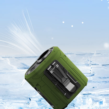 Prijenosni ventilator Techsuit Z14 s vanjskom baterijom 5000mAh, Zelen